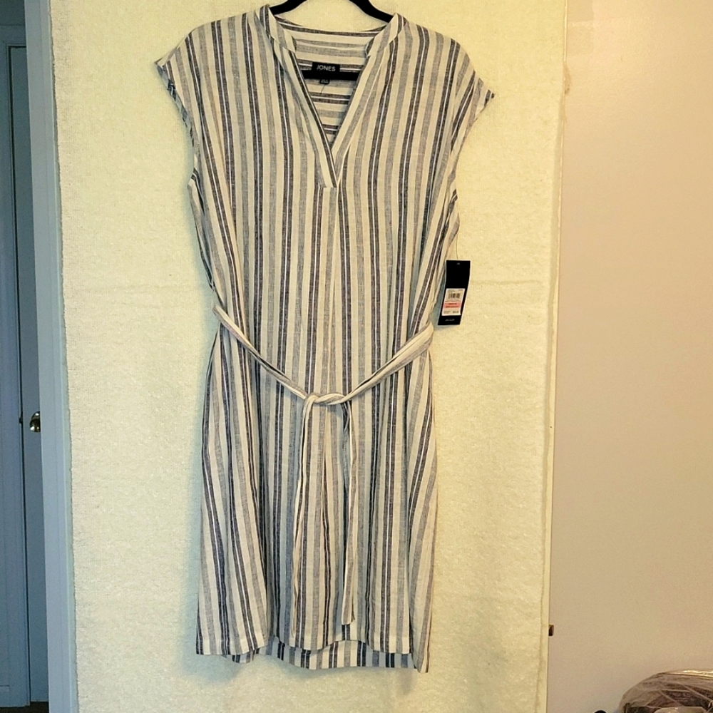 Jones New York Tie Waist Shirt Dress Size US 10